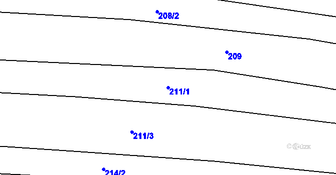 Parcela st. 211/1 v KÚ Vážany u Uherského Hradiště, Katastrální mapa
