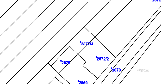 Parcela st. 2877/3 v KÚ Vážany u Uherského Hradiště, Katastrální mapa