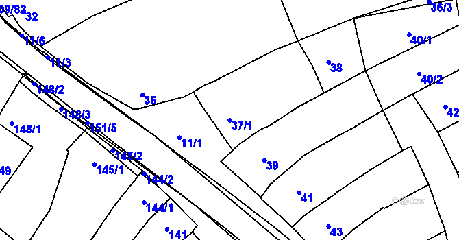 Parcela st. 37/1 v KÚ Královopolské Vážany, Katastrální mapa