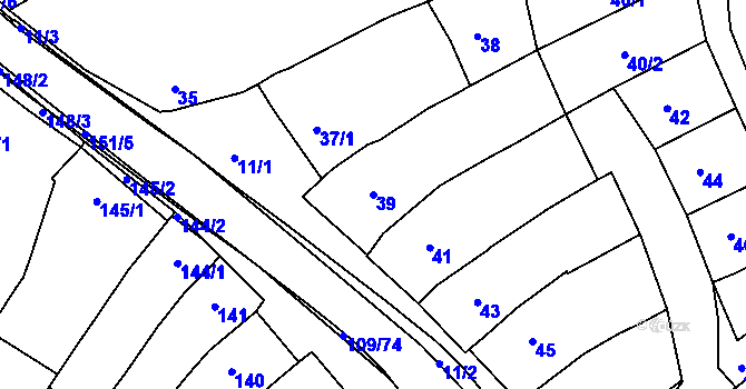 Parcela st. 39 v KÚ Královopolské Vážany, Katastrální mapa