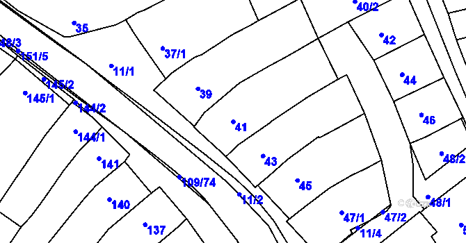 Parcela st. 41 v KÚ Královopolské Vážany, Katastrální mapa