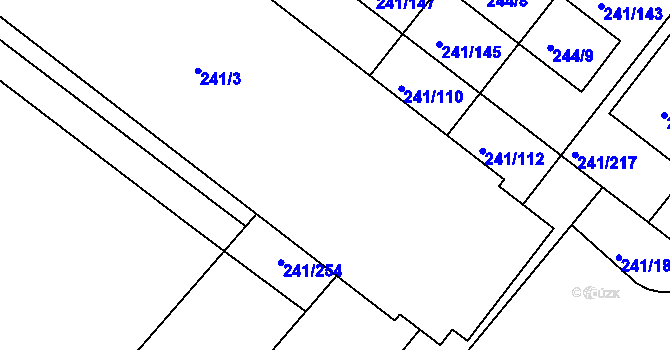 Parcela st. 241/20 v KÚ Královopolské Vážany, Katastrální mapa