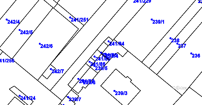 Parcela st. 241/26 v KÚ Královopolské Vážany, Katastrální mapa