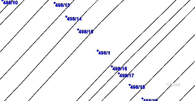 Parcela st. 498/1 v KÚ Královopolské Vážany, Katastrální mapa