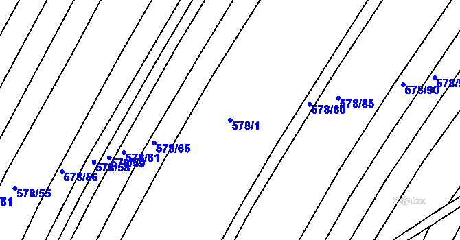 Parcela st. 578/1 v KÚ Královopolské Vážany, Katastrální mapa
