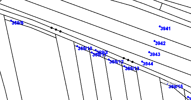 Parcela st. 369/1 v KÚ Královopolské Vážany, Katastrální mapa