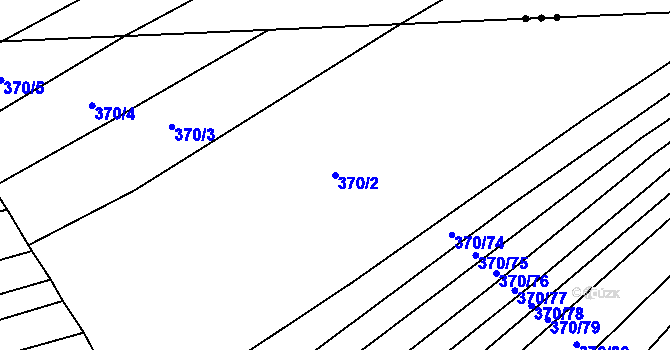 Parcela st. 370/2 v KÚ Královopolské Vážany, Katastrální mapa