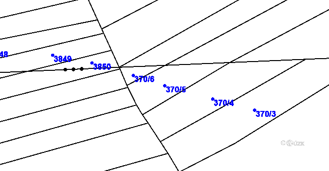 Parcela st. 370/5 v KÚ Královopolské Vážany, Katastrální mapa