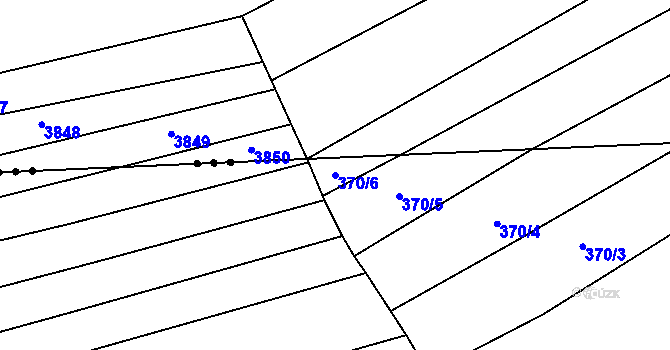 Parcela st. 370/6 v KÚ Královopolské Vážany, Katastrální mapa