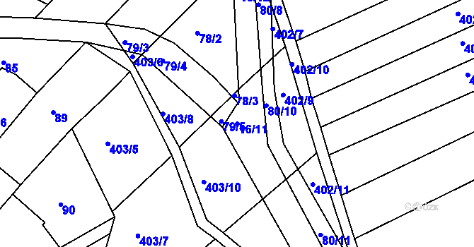 Parcela st. 16/11 v KÚ Královopolské Vážany, Katastrální mapa