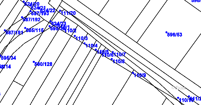Parcela st. 110/6 v KÚ Královopolské Vážany, Katastrální mapa