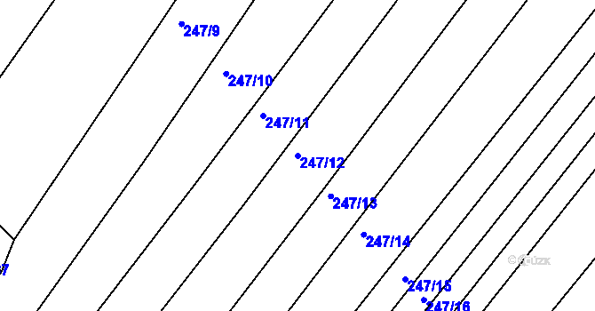 Parcela st. 247/12 v KÚ Královopolské Vážany, Katastrální mapa