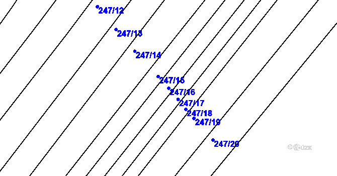 Parcela st. 247/16 v KÚ Královopolské Vážany, Katastrální mapa