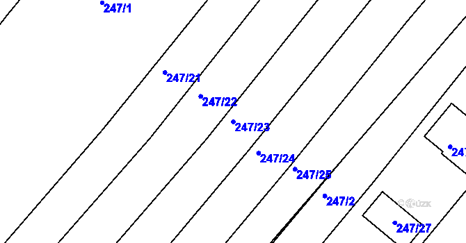 Parcela st. 247/23 v KÚ Královopolské Vážany, Katastrální mapa
