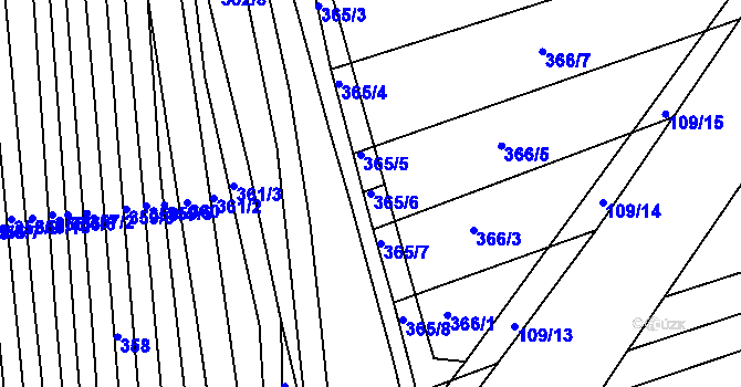 Parcela st. 365/6 v KÚ Královopolské Vážany, Katastrální mapa