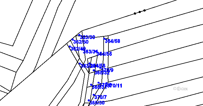 Parcela st. 370/10 v KÚ Královopolské Vážany, Katastrální mapa