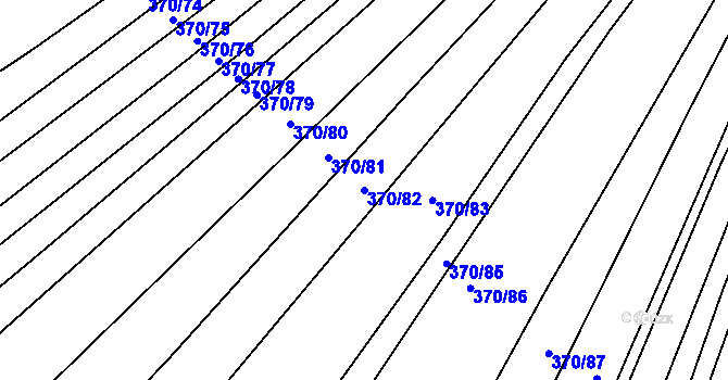 Parcela st. 370/82 v KÚ Královopolské Vážany, Katastrální mapa