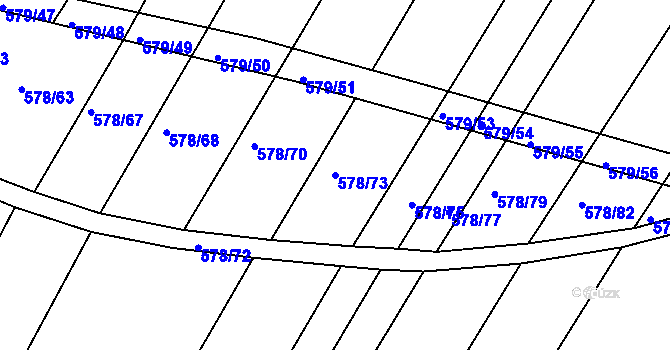 Parcela st. 578/73 v KÚ Královopolské Vážany, Katastrální mapa