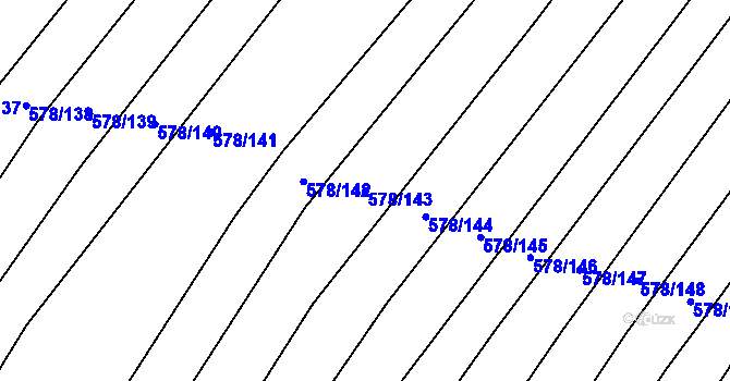 Parcela st. 578/143 v KÚ Královopolské Vážany, Katastrální mapa