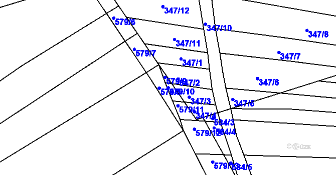 Parcela st. 579/10 v KÚ Královopolské Vážany, Katastrální mapa