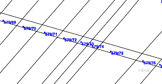 Parcela st. 579/73 v KÚ Královopolské Vážany, Katastrální mapa