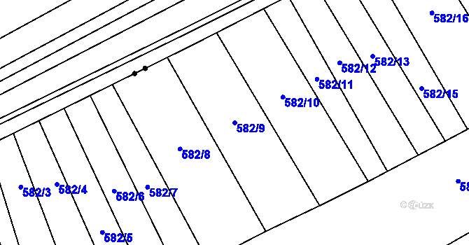 Parcela st. 582/9 v KÚ Královopolské Vážany, Katastrální mapa