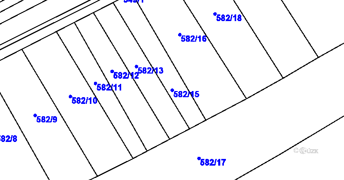 Parcela st. 582/15 v KÚ Královopolské Vážany, Katastrální mapa