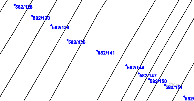Parcela st. 582/141 v KÚ Královopolské Vážany, Katastrální mapa