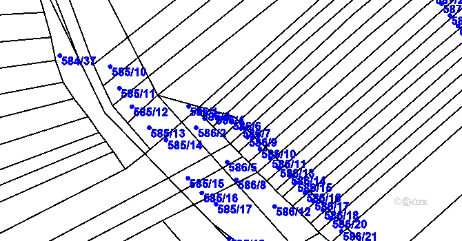 Parcela st. 586/6 v KÚ Královopolské Vážany, Katastrální mapa