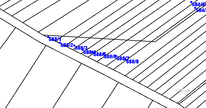 Parcela st. 588/6 v KÚ Královopolské Vážany, Katastrální mapa