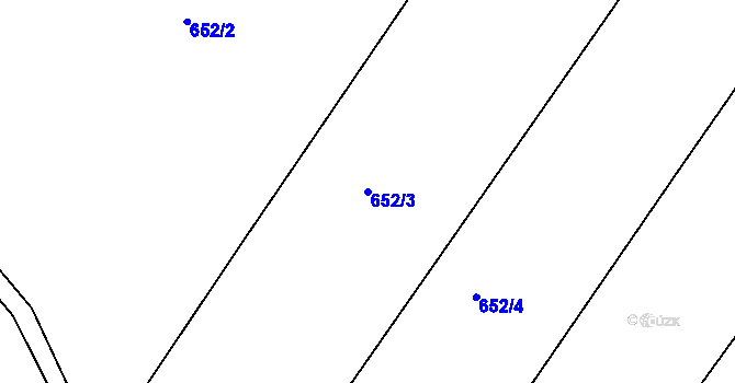 Parcela st. 652/3 v KÚ Královopolské Vážany, Katastrální mapa