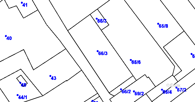 Parcela st. 66/3 v KÚ Vítovice, Katastrální mapa