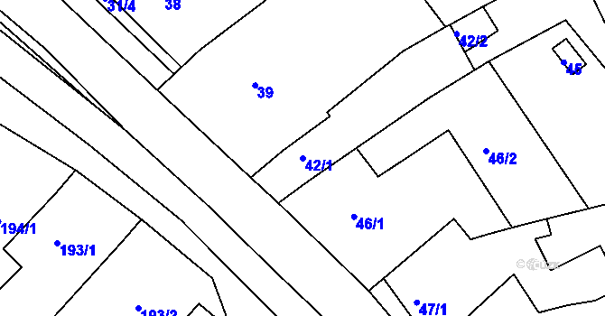 Parcela st. 42/1 v KÚ Vítovice, Katastrální mapa