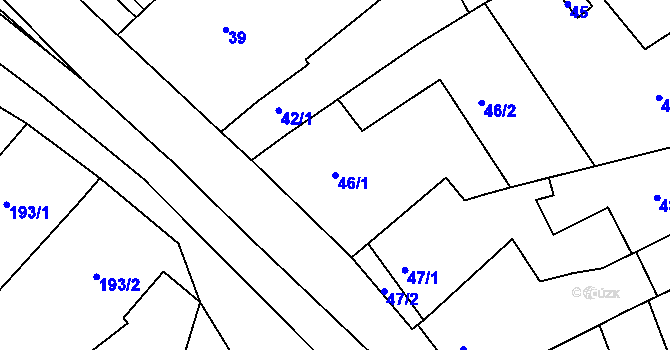 Parcela st. 46/1 v KÚ Vítovice, Katastrální mapa
