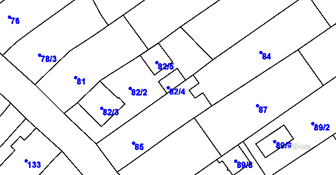 Parcela st. 82/4 v KÚ Vítovice, Katastrální mapa