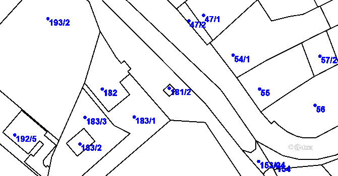 Parcela st. 181/2 v KÚ Vítovice, Katastrální mapa