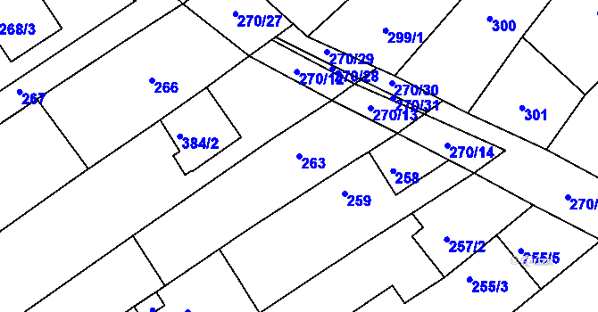 Parcela st. 263 v KÚ Vítovice, Katastrální mapa