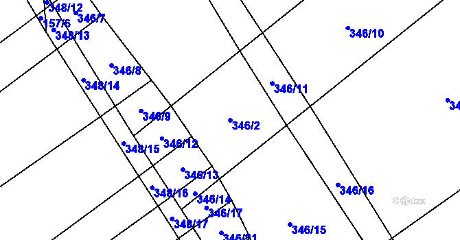 Parcela st. 346/2 v KÚ Vítovice, Katastrální mapa