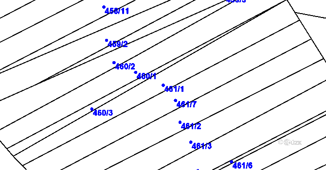 Parcela st. 461/1 v KÚ Vítovice, Katastrální mapa