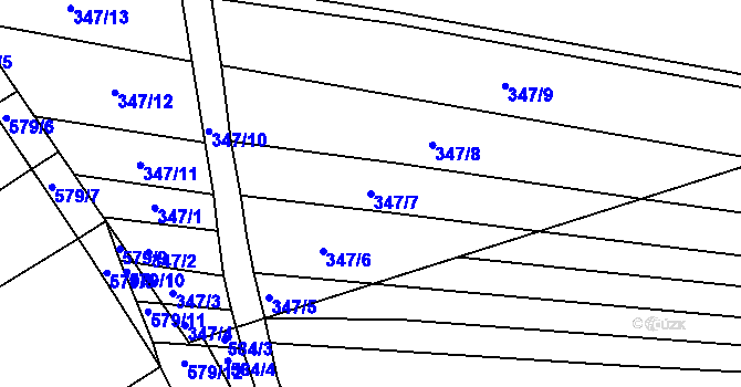 Parcela st. 347/7 v KÚ Vítovice, Katastrální mapa