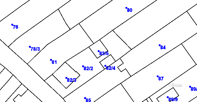 Parcela st. 82/5 v KÚ Vítovice, Katastrální mapa