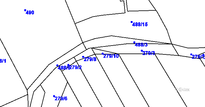 Parcela st. 279/10 v KÚ Vítovice, Katastrální mapa