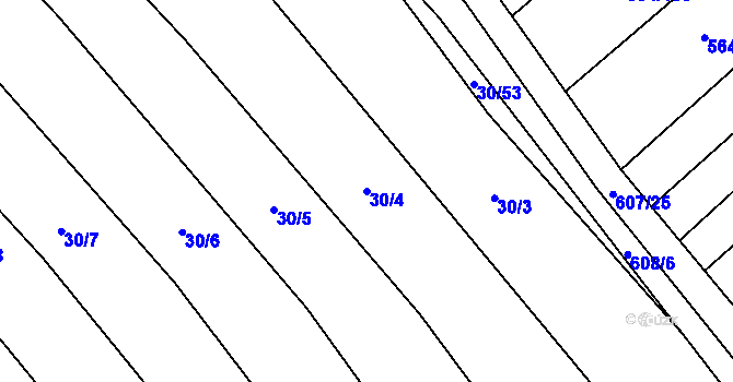 Parcela st. 30/4 v KÚ Vítovice, Katastrální mapa