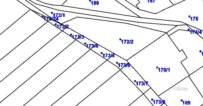 Parcela st. 173/5 v KÚ Vítovice, Katastrální mapa