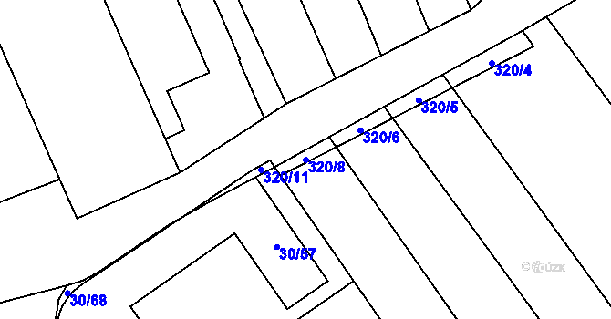 Parcela st. 320/8 v KÚ Vítovice, Katastrální mapa