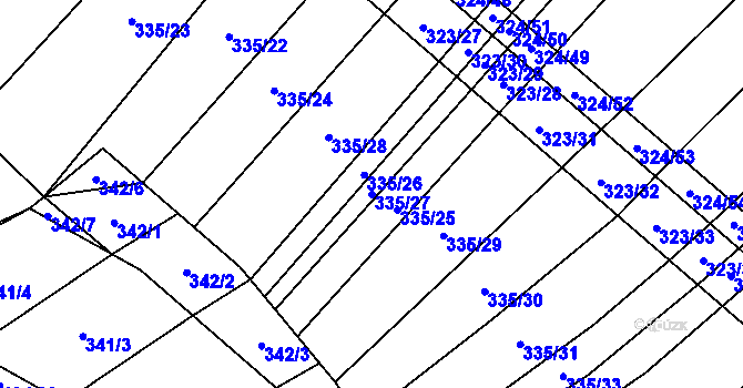 Parcela st. 335/27 v KÚ Vítovice, Katastrální mapa