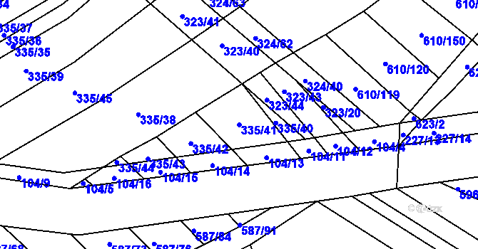 Parcela st. 335/41 v KÚ Vítovice, Katastrální mapa
