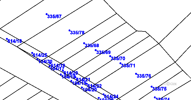 Parcela st. 335/69 v KÚ Vítovice, Katastrální mapa