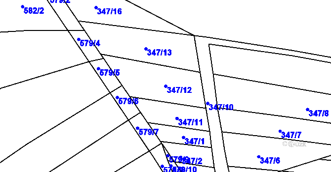 Parcela st. 347/12 v KÚ Vítovice, Katastrální mapa