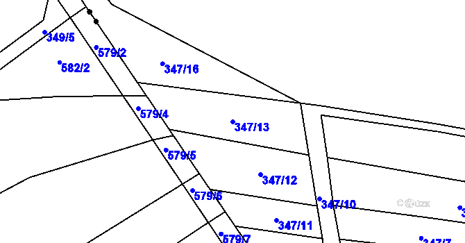 Parcela st. 347/13 v KÚ Vítovice, Katastrální mapa